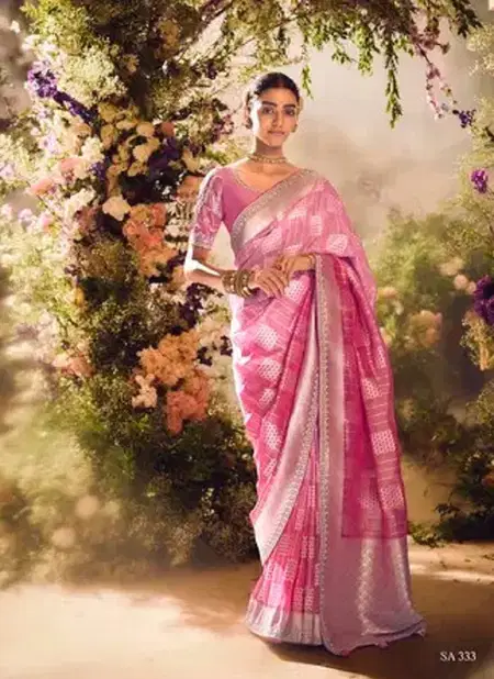 Pink Colour Khawaish By Kimora Silk Wedding Wear Sarees Suppliers In India Catalog